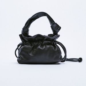 Last One❣️Zara Genuine Lamb Leather Gathered Pleated Bags